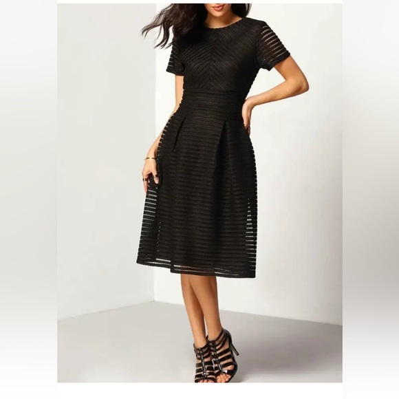 the monroe factor Dresses & Skirts - Black Ribbed Fit & Flare Midi Dress The Monroe Factory - M e100-27
